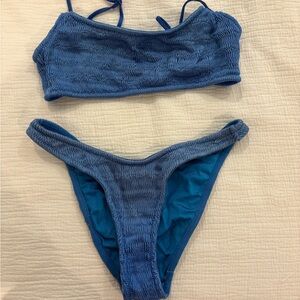 Triangl Blue Textured Bikini Set